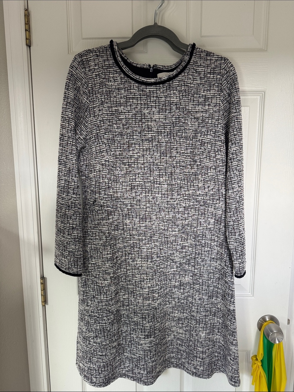 Classic Black & White Knit Shift Dress